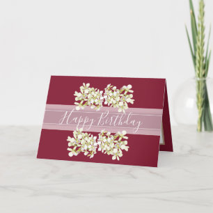 Carte Floral Bouquet Orchidée Fleur Rouge Fille Annivers