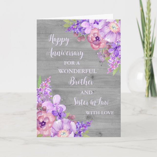 Carte Floral Brother & Soeur en Droit Anniversaire (Devant)