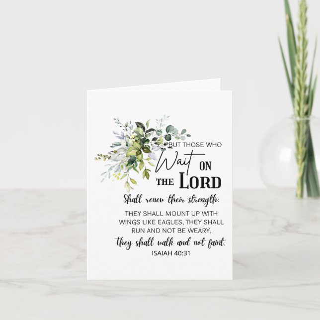 Carte Floral Ceux Qui Attendent Sur Le Seigneur Bible Ve (Devant)