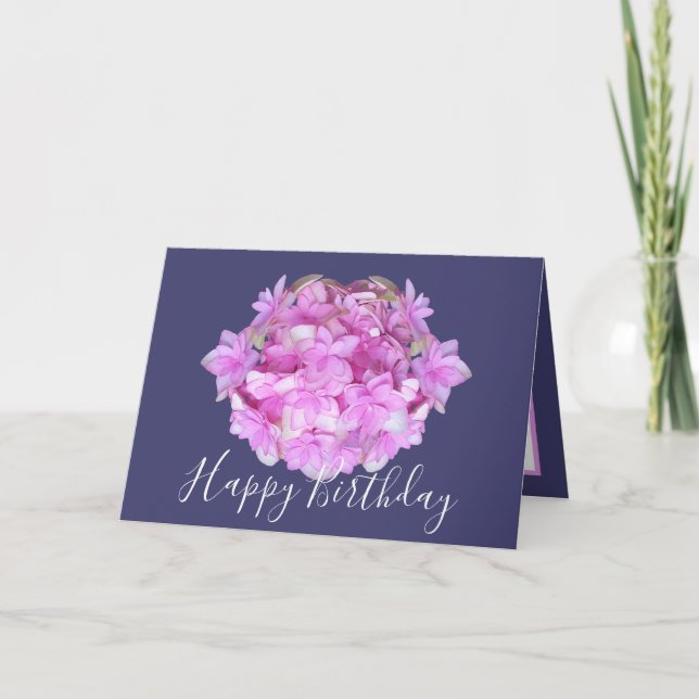 Carte Floral Chic Bouquet Rose Hydrangea Floral Annivers (Devant)