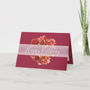 Carte Floral Chic Hydrangea Fleur Bouquet Rose Anniversa