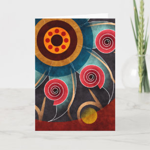 Carte Floral Color Abstract Vector Art Greeting Card