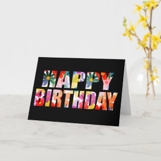 Carte Floral coloré moderne Joyeux anniversaire