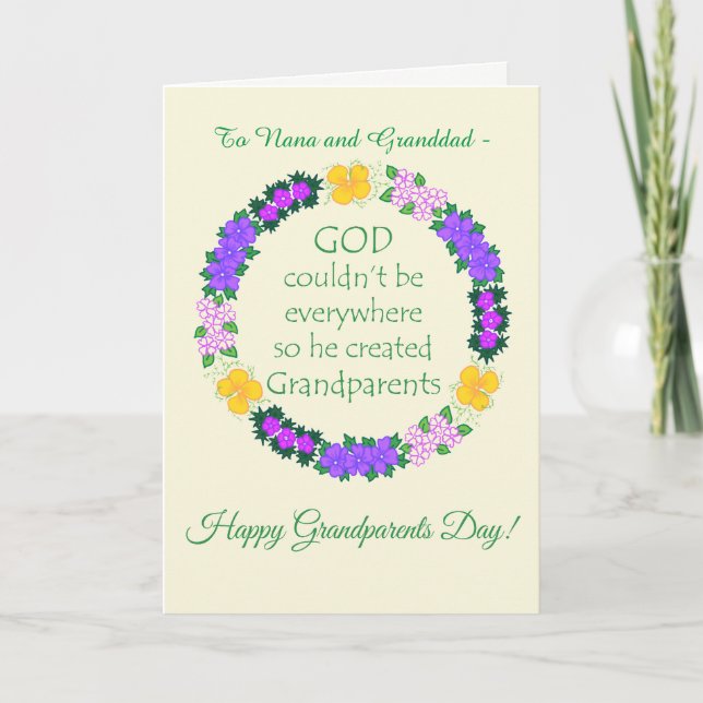 Carte Floral Custom Front Grand-parents Jour Floral Wrea (Devant)