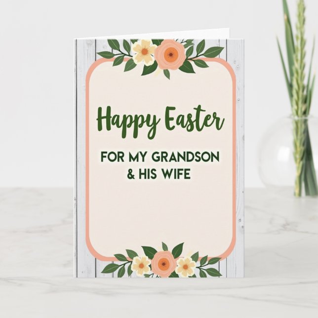 Carte Floral Easter Grandson Card (Devant)