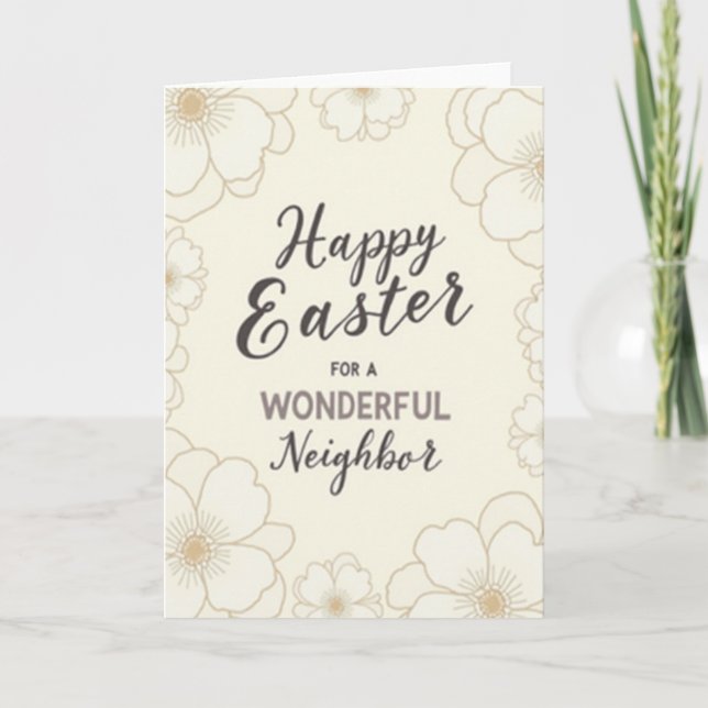 Carte Floral Easter Neighbor Card (Devant)