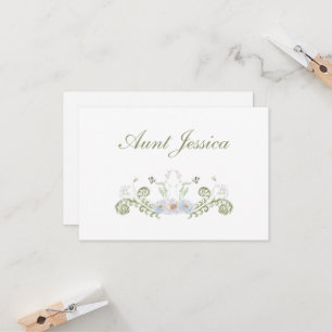 Carte Floral Elegant Flat Place