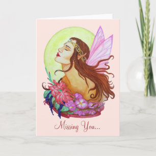 Carte Floral Fairy Blank "Miss You"