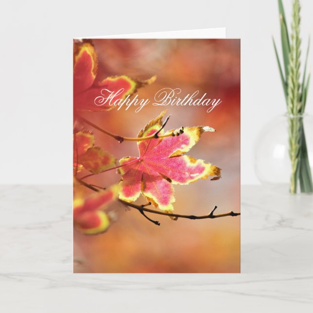 Carte Floral Fall Leaves "Birthday" (Devant)