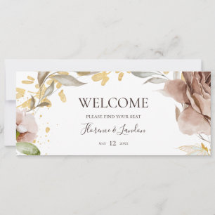 Carte Floral flush moderne   En-tête de graphique de siè
