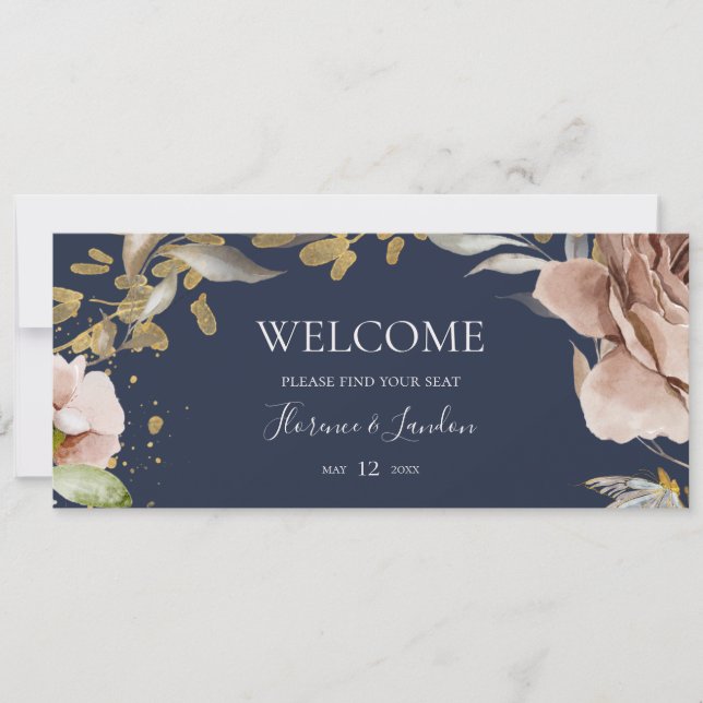 Carte Floral flush moderne | En-tête du tableau de bord (Devant)
