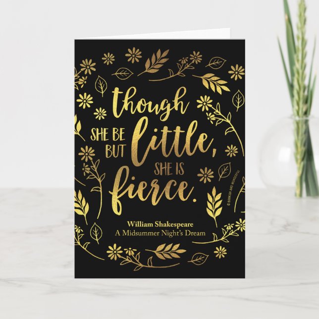 Carte Floral Gold Little Mais Fierce William Shakespeare (Devant)
