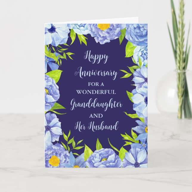 Carte Floral Grandgirl et son mari Anniversaire (Devant)