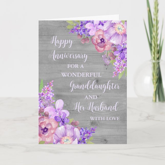 Carte Floral Grandgirl et son mari Anniversaire (Devant)