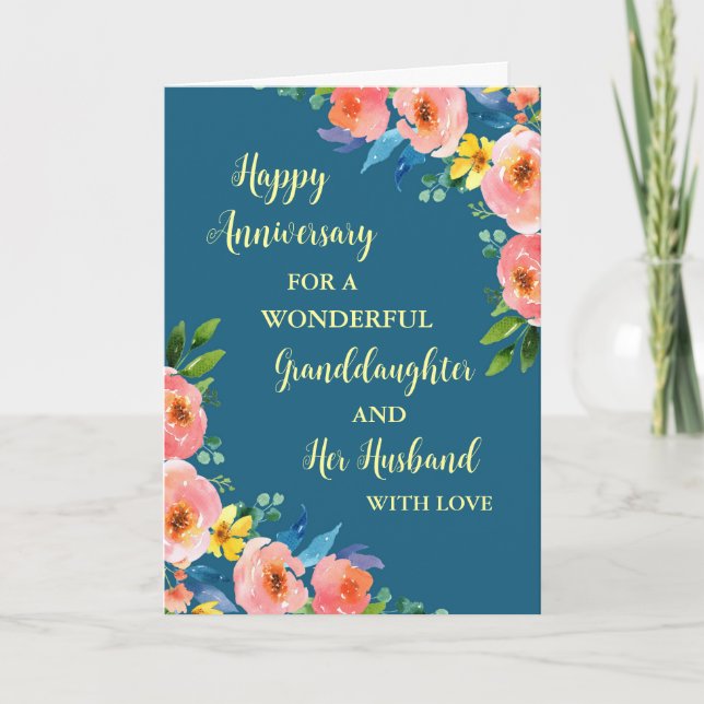 Carte Floral Grandgirl et son mari Anniversaire (Devant)
