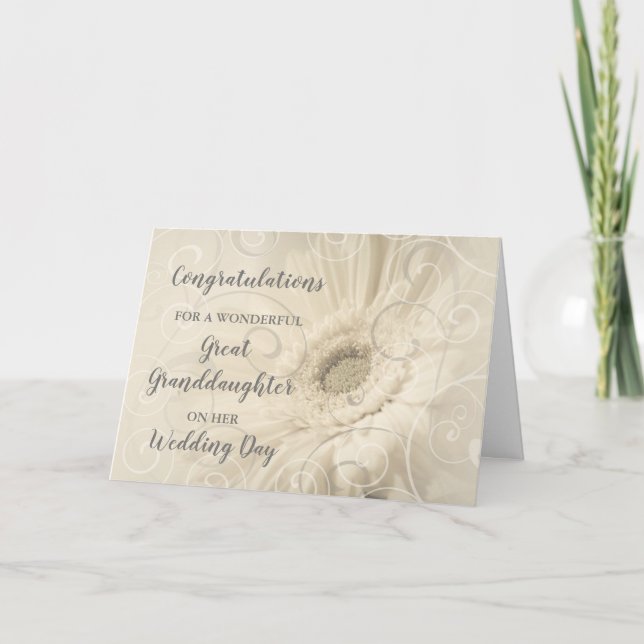 Carte Floral Great Grandgirl Wedding Day (Devant)