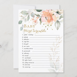 Carte Floral Green Foliage Baby Word Scramble Jeu