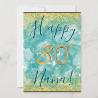 Carte Floral Happy 80e anniversaire personnalisée
