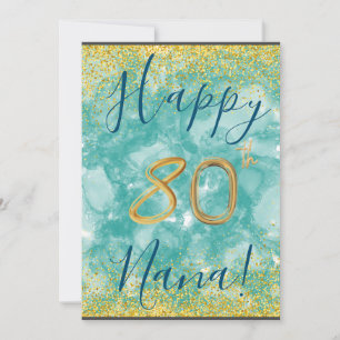 Carte Floral Happy 80e anniversaire personnalisée