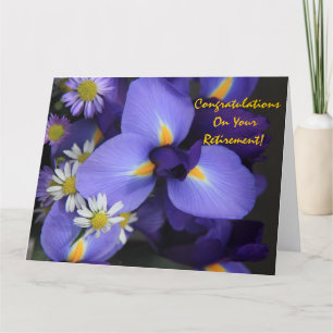 Carte Floral, Iris and Mini Daisy, Retirement (jumbo)