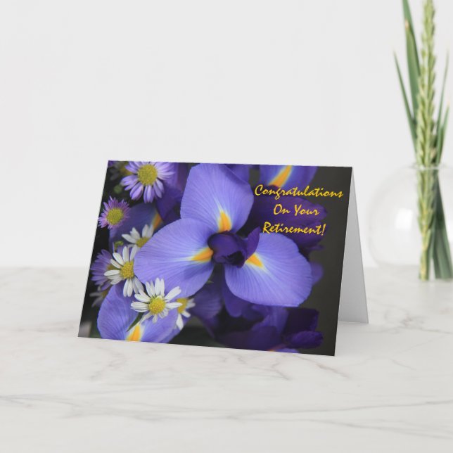 Carte Floral, Iris et Mini Daisy, Retraite (Devant)