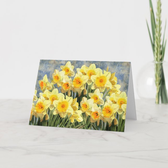 Carte Floral Jaune Daffodil Fleurs de printemps (Devant)