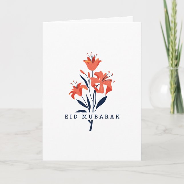 Carte Floral Lily Eid | Anniversaire | Fête des mères, e (Devant)