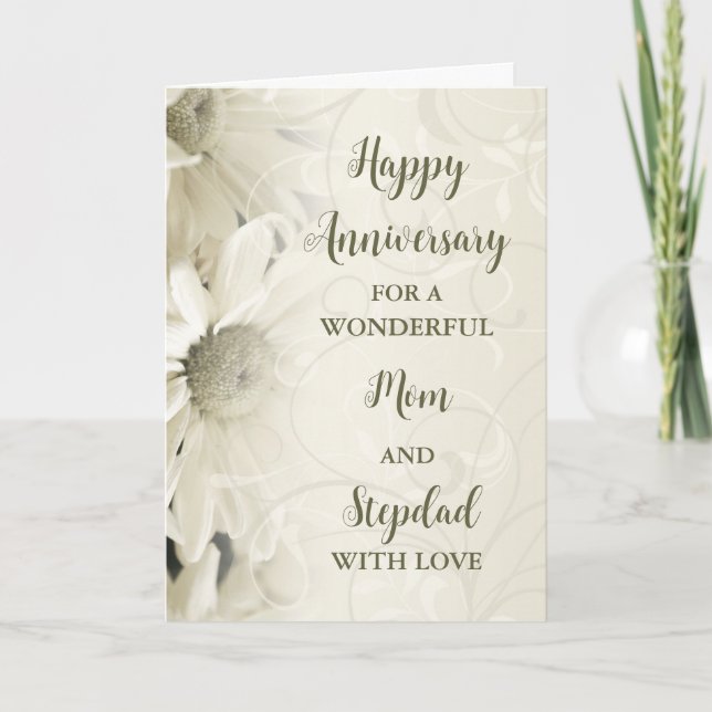 Carte Floral Maman & Stepdad Anniversaire (Devant)