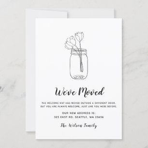 Carte Floral Mason Jar Nous Avons Déménagé Nouvelle Adre