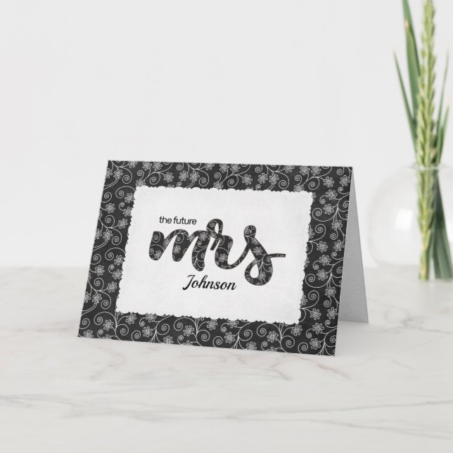 Carte Floral Mme Fête des mariées Card pour douche (Devant)
