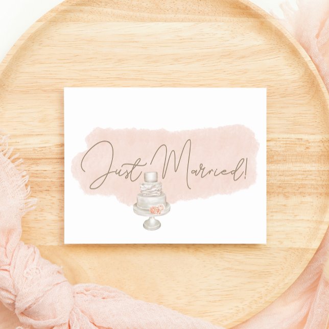 Carte Floral moderne Boho rose Élégant Juste Marié (Créateur téléchargé)