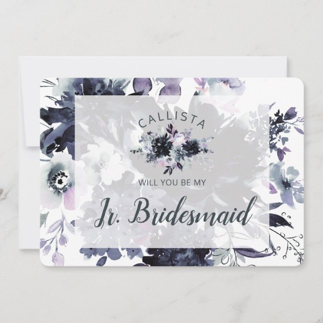 Carte Floral Nocturne Be My Jr Bridesmaid Proposition (Devant)
