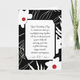 Carte Floral noir et blanc Mariage