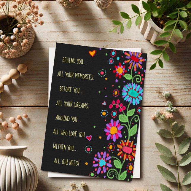 Carte Floral Noir Tout Ce Dont Vous Avez Besoin Félicats (Créateur téléchargé)