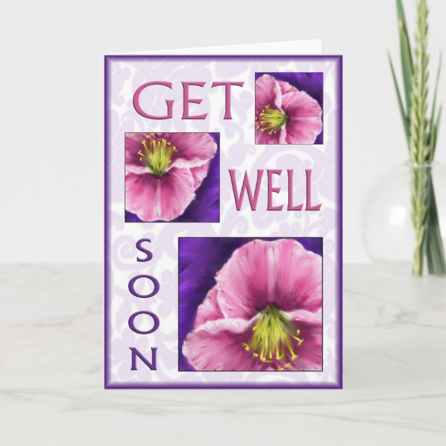Carte Floral obtenez les souhaits de puits bientôt (Devant)