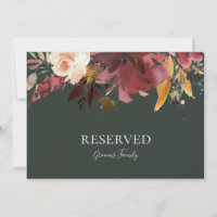 Floral Orange Bourgogne | Panneau réservé vert