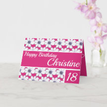 Floral pattern design Fuscia Pink Birthday
