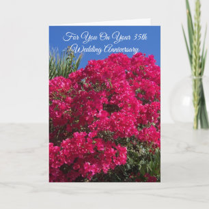 Carte Floral Personnalisé 35e anniversaire de Mariage