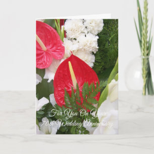 Carte Floral Personnalisé 70e anniversaire de Mariage