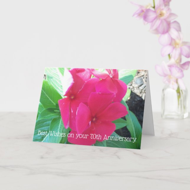 Carte Floral Personnalisé 70e anniversaire de Mariage (Orchidée)
