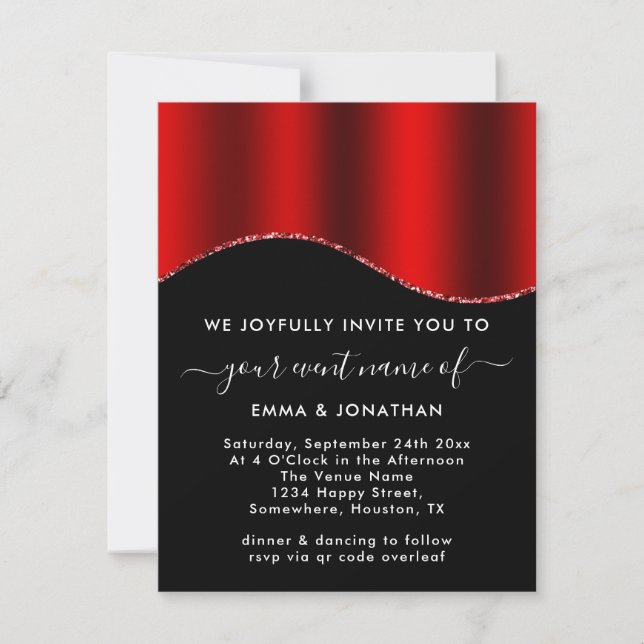 Carte Floral QR Code Parties scintillant Frontières Vin  (Devant)