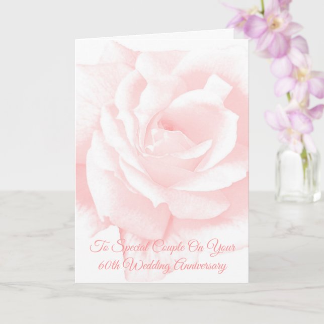 Carte Floral rose Personnalisé 60e anniversaire de Maria (Orchidée)