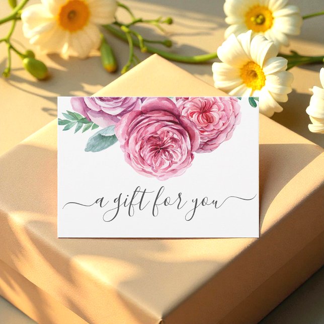 Carte Floral Rose White Business Certificat cadeau (Créateur téléchargé)