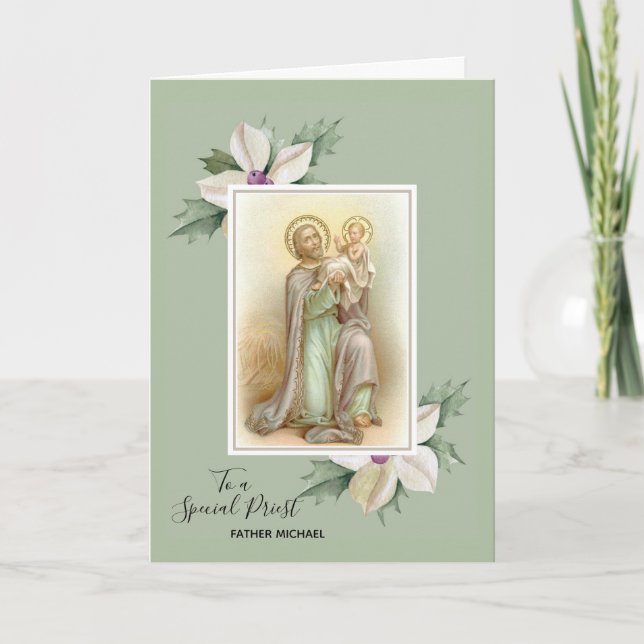 Carte Floral | Saint-Joseph | Jésus| Fête des pères (Devant)