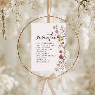 Carte Floral Seating Chart   Tableau Dix-sept