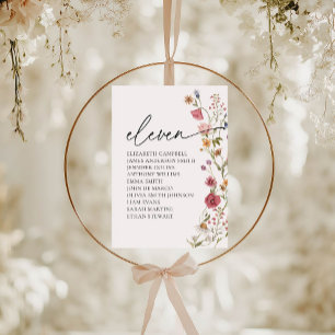 Carte Floral Seating Chart Tableau Onze