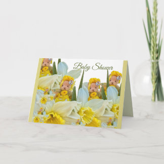 Carte Floral teddy bears flowers narcissus daffodil 