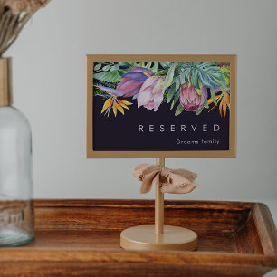 Carte Floral tropical coloré   Symbole violet réservé