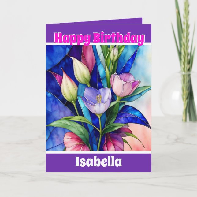 Carte Floral Unique Moderne Collection élégant (Devant)