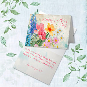 Carte Floral vintage "Bonne fête des mères"